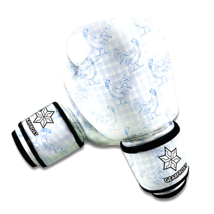 Rooster Plaid Pattern Print Boxing Gloves