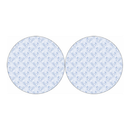 Rooster Plaid Pattern Print Car Coasters