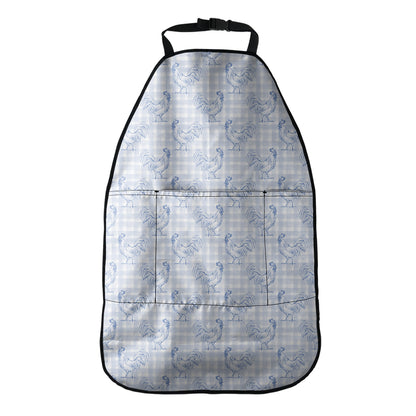 Rooster Plaid Pattern Print Car Seat Organizers
