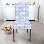 Rooster Plaid Pattern Print Dining Chair Slipcover