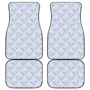 Rooster Plaid Pattern Print Front and Back Car Floor Mats