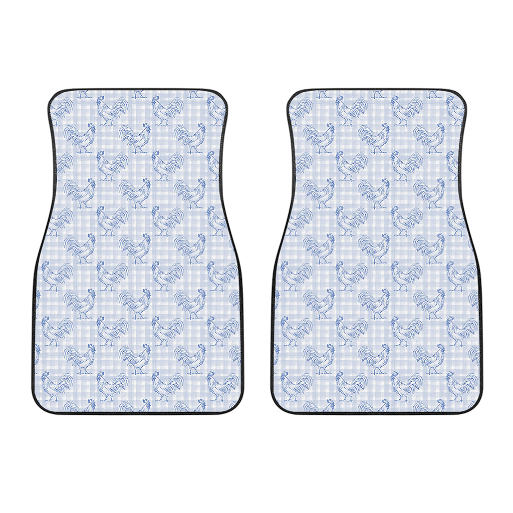 Rooster Plaid Pattern Print Front Car Floor Mats