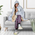 Rooster Plaid Pattern Print Hooded Blanket