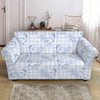 Rooster Plaid Pattern Print Loveseat Slipcover