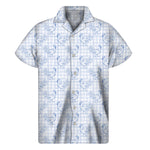 Rooster Plaid Pattern Print Men's Short Sleeve Shirt