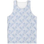 Rooster Plaid Pattern Print Men's Tank Top