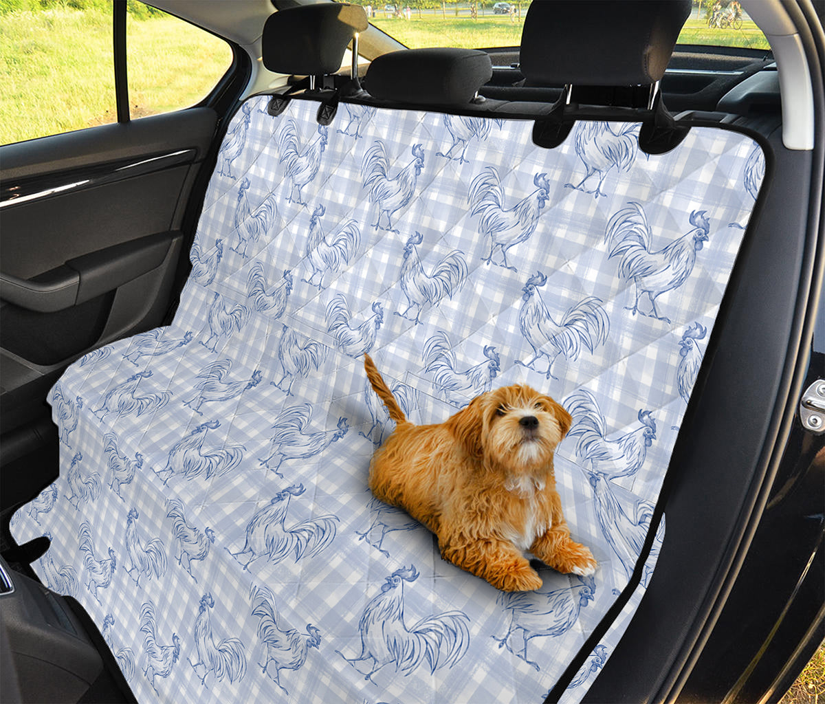 Rooster Plaid Pattern Print Pet Car Back Seat Cover