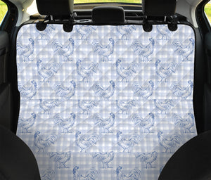 Rooster Plaid Pattern Print Pet Car Back Seat Cover