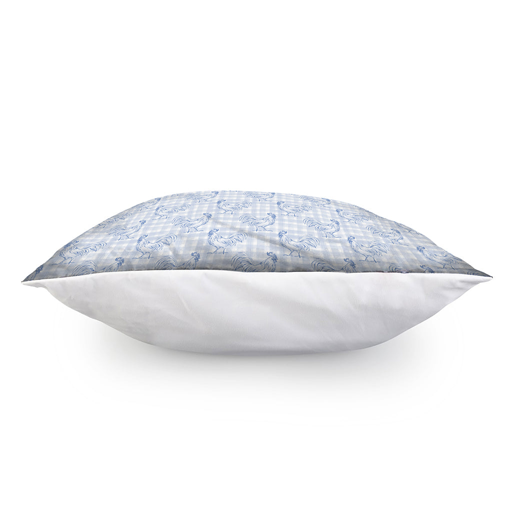 Rooster Plaid Pattern Print Pillow Cover