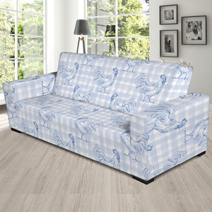 Rooster Plaid Pattern Print Sofa Slipcover