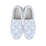 Rooster Plaid Pattern Print White Slip On Shoes