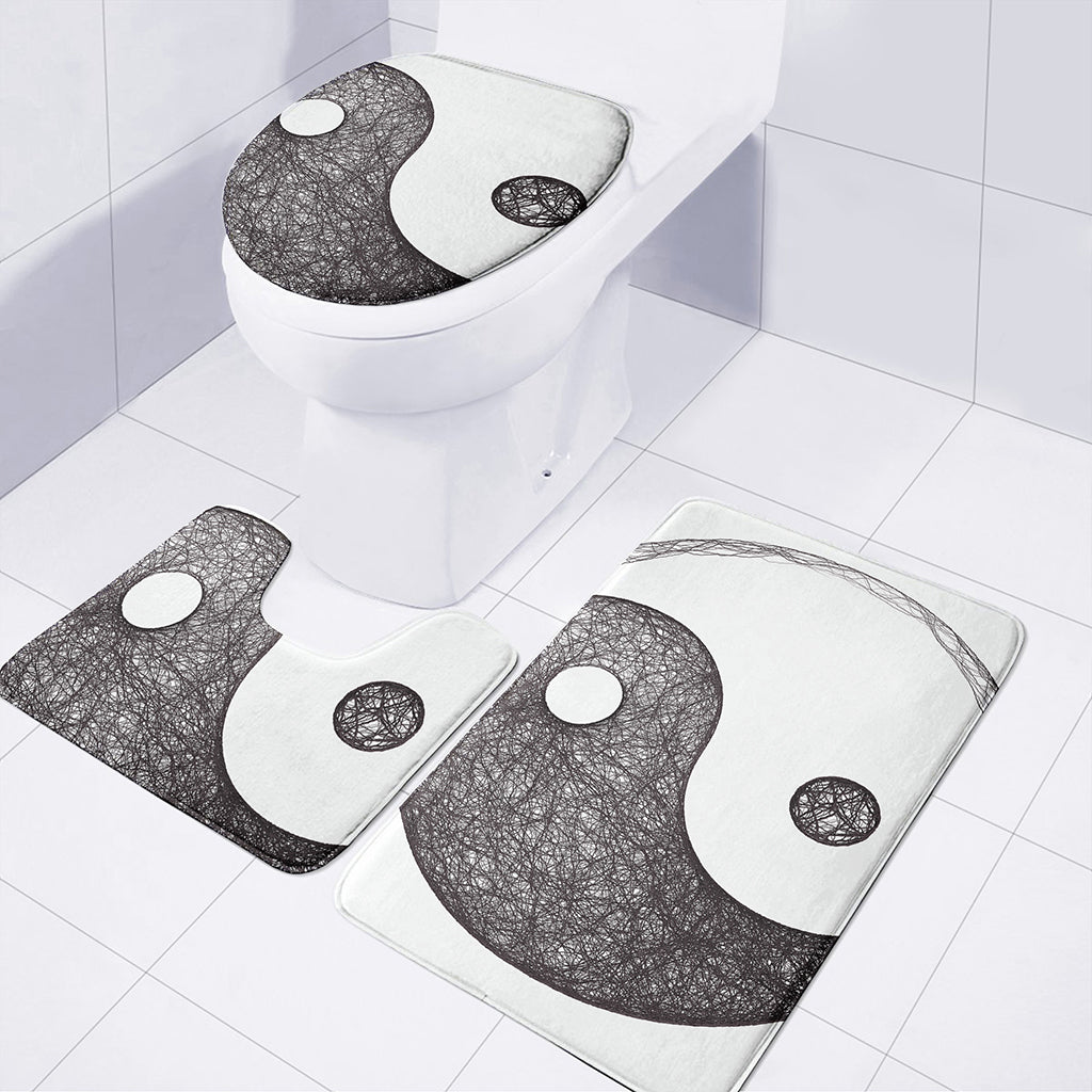 Roots Yin Yang Print 3 Piece Bath Mat Set