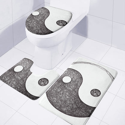 Roots Yin Yang Print 3 Piece Bath Mat Set