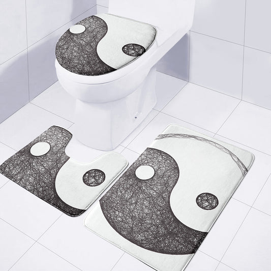Roots Yin Yang Print 3 Piece Bath Mat Set