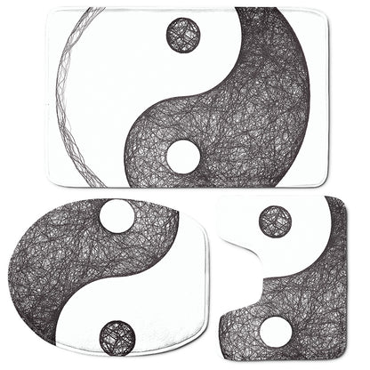 Roots Yin Yang Print 3 Piece Bath Mat Set