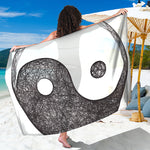 Roots Yin Yang Print Beach Sarong Wrap