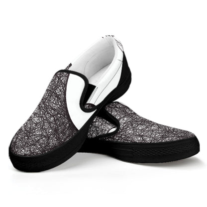Roots Yin Yang Print Black Slip On Shoes