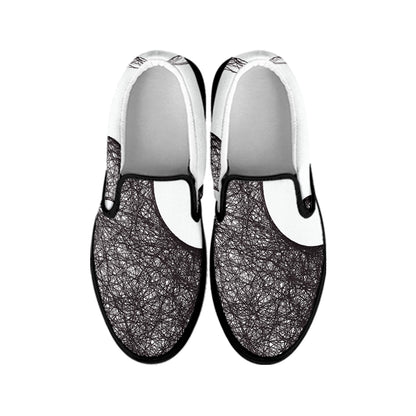 Roots Yin Yang Print Black Slip On Shoes