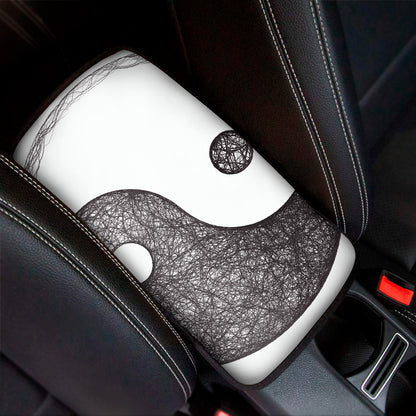 Roots Yin Yang Print Car Center Console Cover