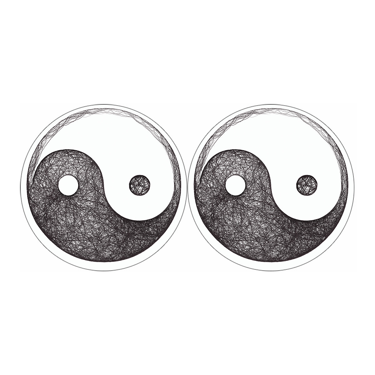 Roots Yin Yang Print Car Coasters