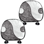 Roots Yin Yang Print Car Headrest Covers