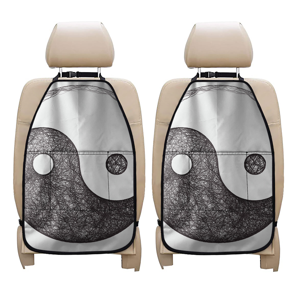 Roots Yin Yang Print Car Seat Organizers