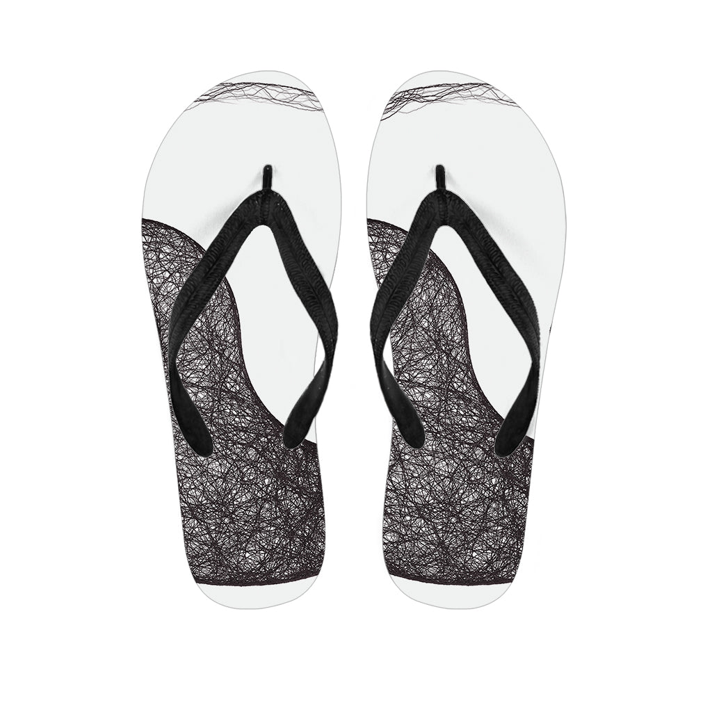 Roots Yin Yang Print Flip Flops