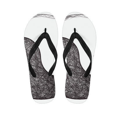 Roots Yin Yang Print Flip Flops