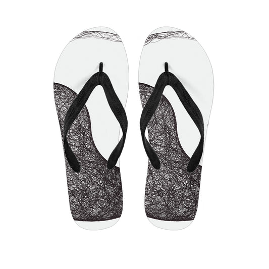 Roots Yin Yang Print Flip Flops