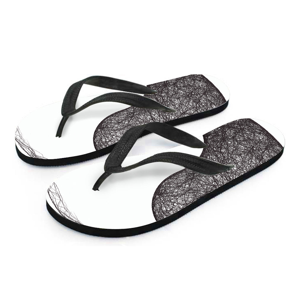 Roots Yin Yang Print Flip Flops