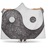 Roots Yin Yang Print Hooded Blanket