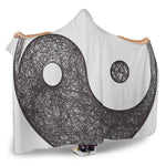 Roots Yin Yang Print Hooded Blanket