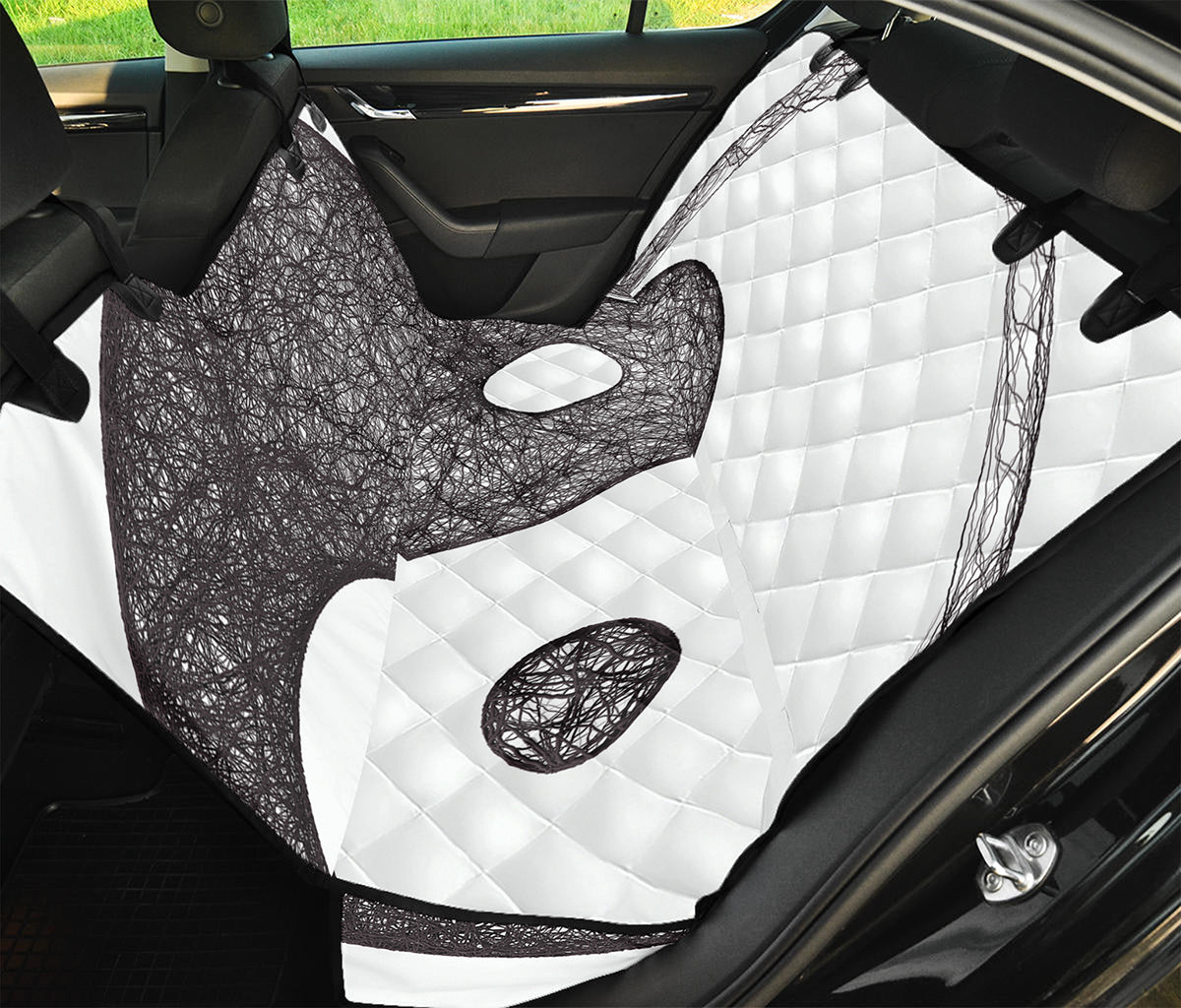 Roots Yin Yang Print Pet Car Back Seat Cover