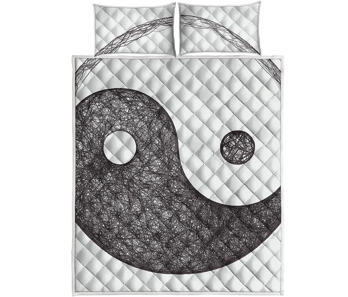 Roots Yin Yang Print Quilt Bed Set