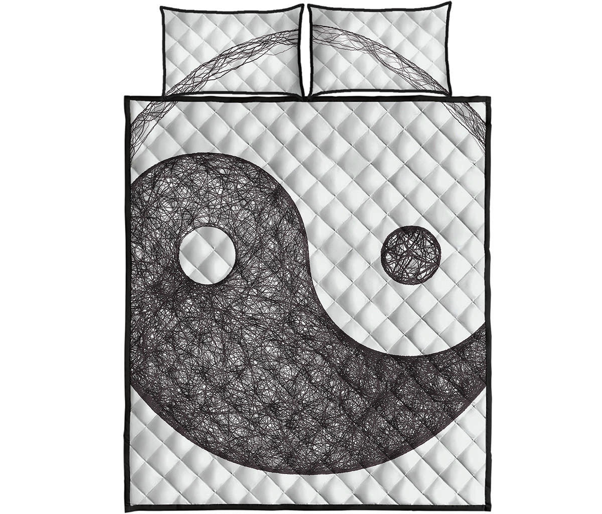 Roots Yin Yang Print Quilt Bed Set