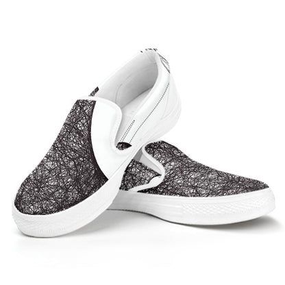Roots Yin Yang Print White Slip On Shoes
