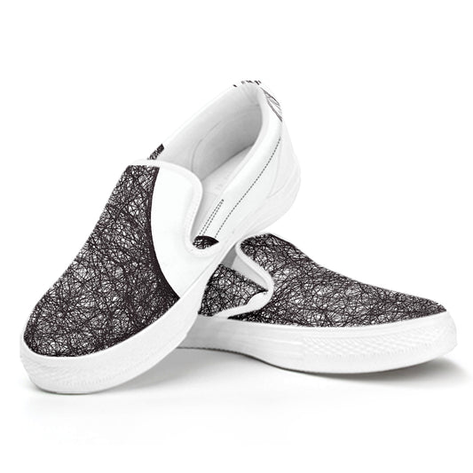 Roots Yin Yang Print White Slip On Shoes