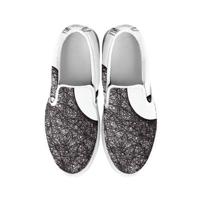 Roots Yin Yang Print White Slip On Shoes