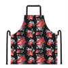 Rose And Heart Pattern Print Apron