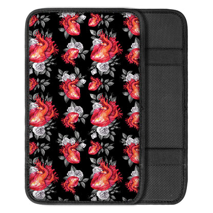 Rose And Heart Pattern Print Car Center Console Cover