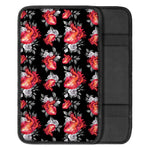 Rose And Heart Pattern Print Car Center Console Cover