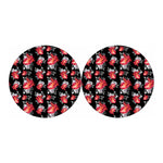 Rose And Heart Pattern Print Car Coasters