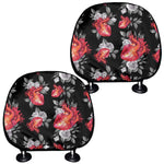 Rose And Heart Pattern Print Car Headrest Covers