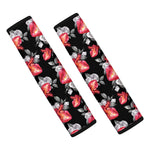 Rose And Heart Pattern Print Car Seat Belt Covers
