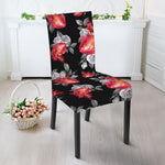 Rose And Heart Pattern Print Dining Chair Slipcover