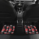 Rose And Heart Pattern Print Front and Back Car Floor Mats
