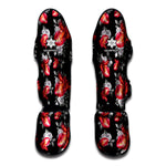 Rose And Heart Pattern Print Muay Thai Shin Guard