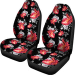 Rose And Heart Pattern Print Universal Fit Car Seat Covers