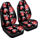 Rose And Heart Pattern Print Universal Fit Car Seat Covers