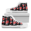 Rose And Heart Pattern Print White High Top Sneakers